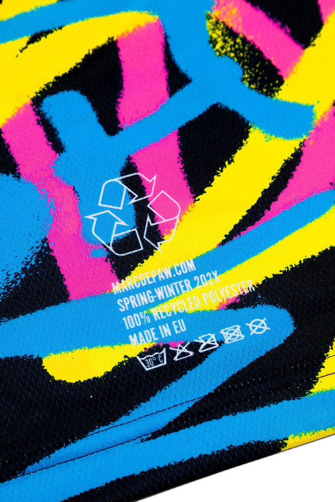 Black Tennis / Padel Shorts with multicolor MARC DE PAW MILANO Spray lettering
