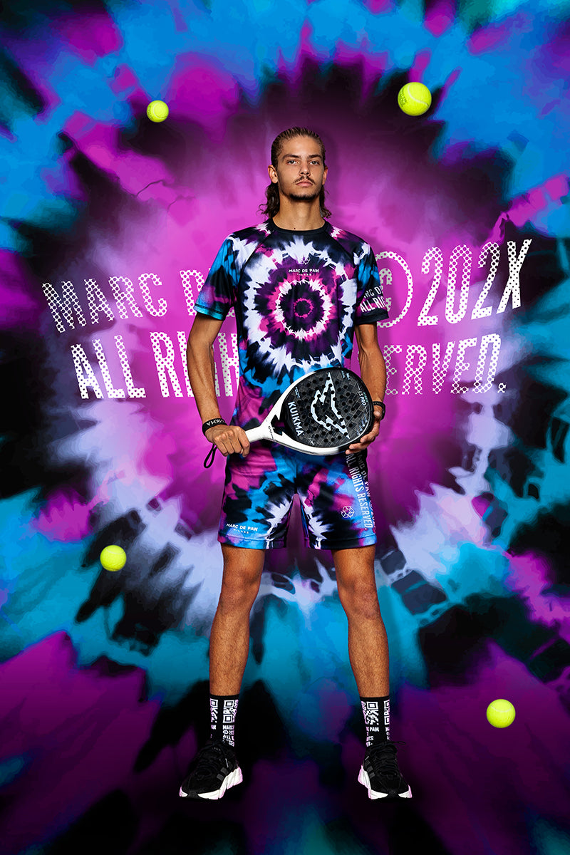 トップス c goa tie dye design top Acid blue Tie-Dye Tennis & Padel T-Shirt – Marc De Paw