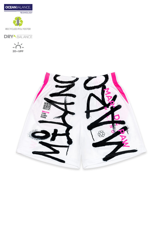 White Tennis / Padel Shorts with MARC DE PAW MILANO Spray lettering