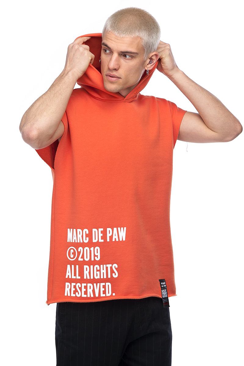 THE FUTURE IS BRIGHT coral orange sleeveless Hoodie