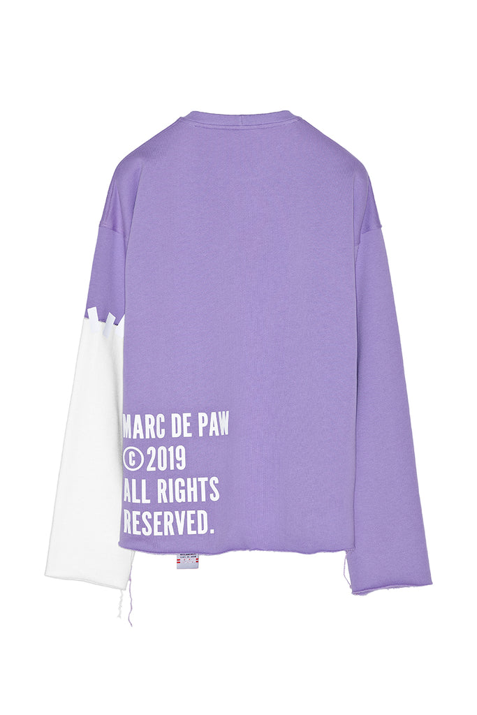 THE FUTURE IS BRIGHT lavender Sweatshirt with contrast sleeve
