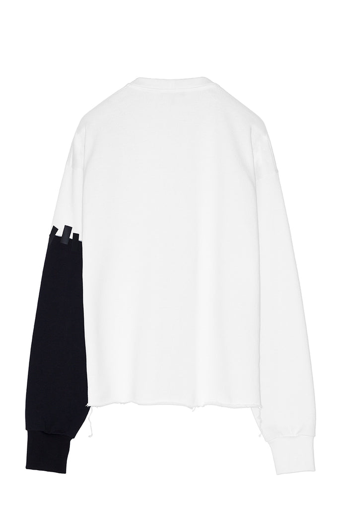 White Sweatshirt with contrast sleeve