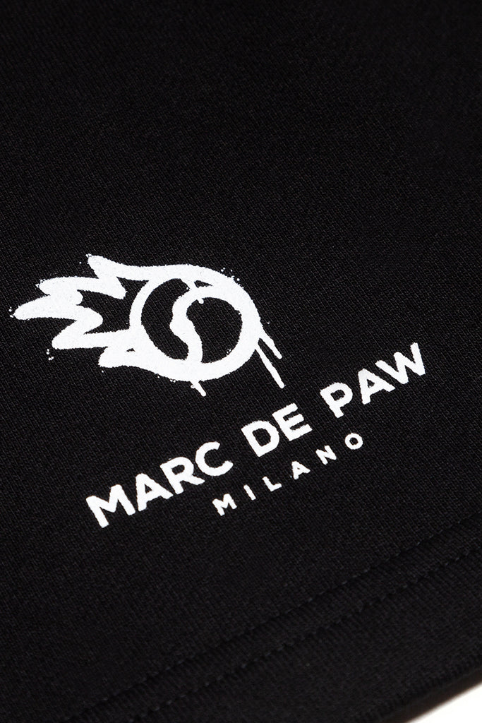 Black 100% heavy cotton Shorts with Fire ball logo