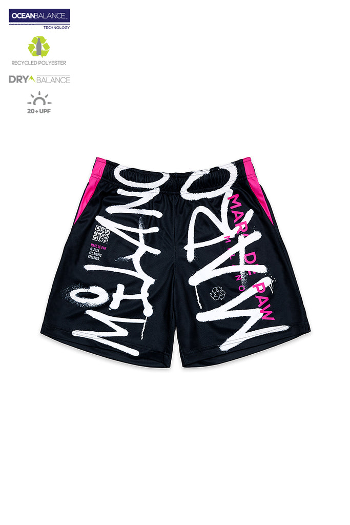 Black Tennis Shorts with Spray letterings