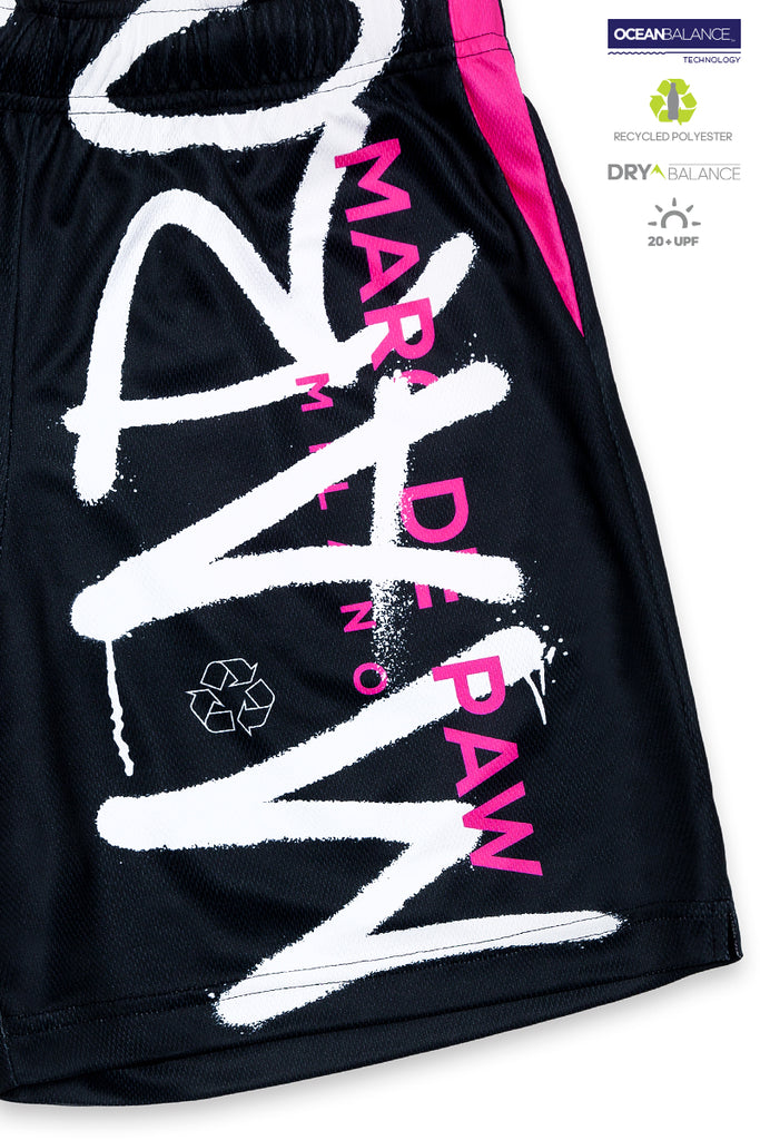 Black Tennis Shorts with Spray letterings