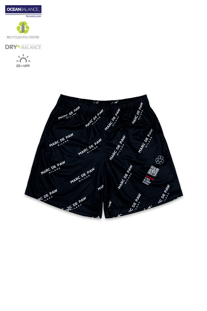 <B>LAST PIECES!</B><BR>Allover logo Black Tennis Shorts