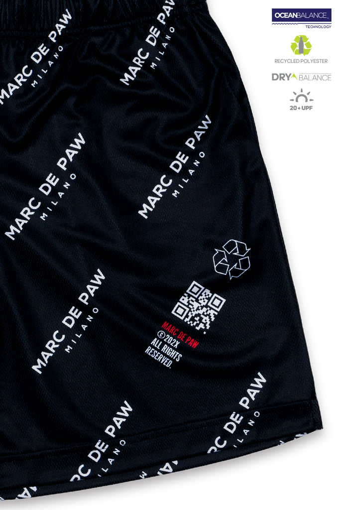<B>LAST PIECES!</B><BR>Allover logo Black Tennis Shorts