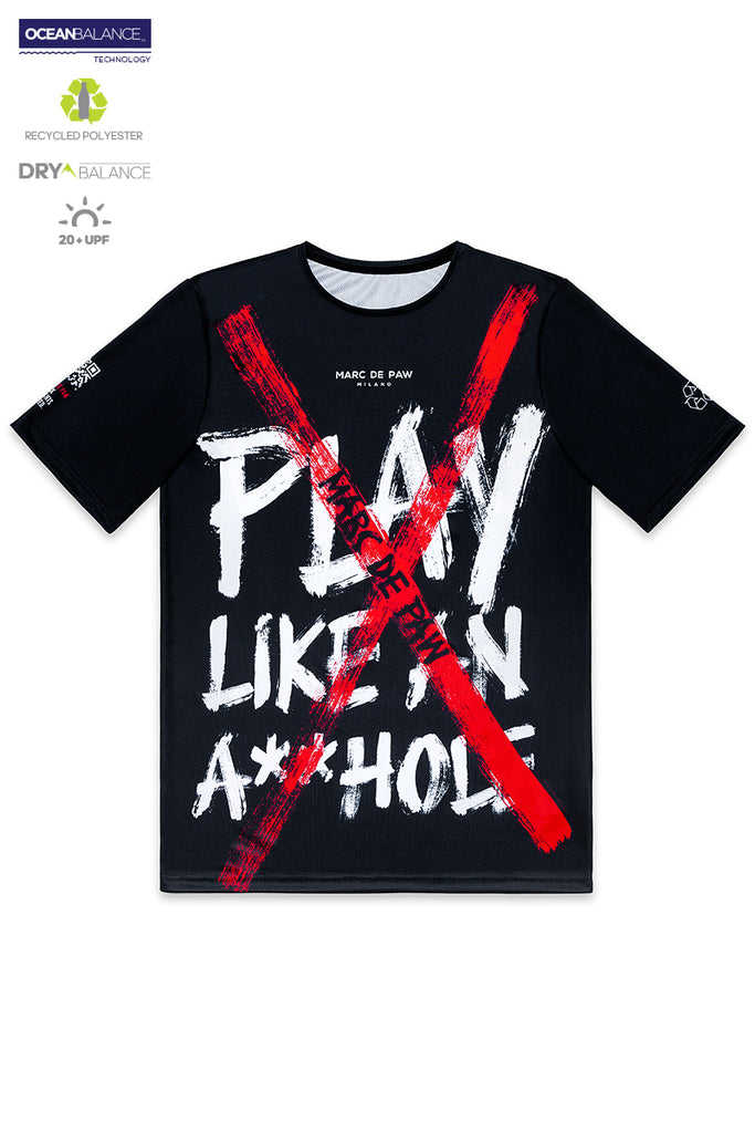Black Tennis T-Shirt, PLAY LIKE AN A**HOLE