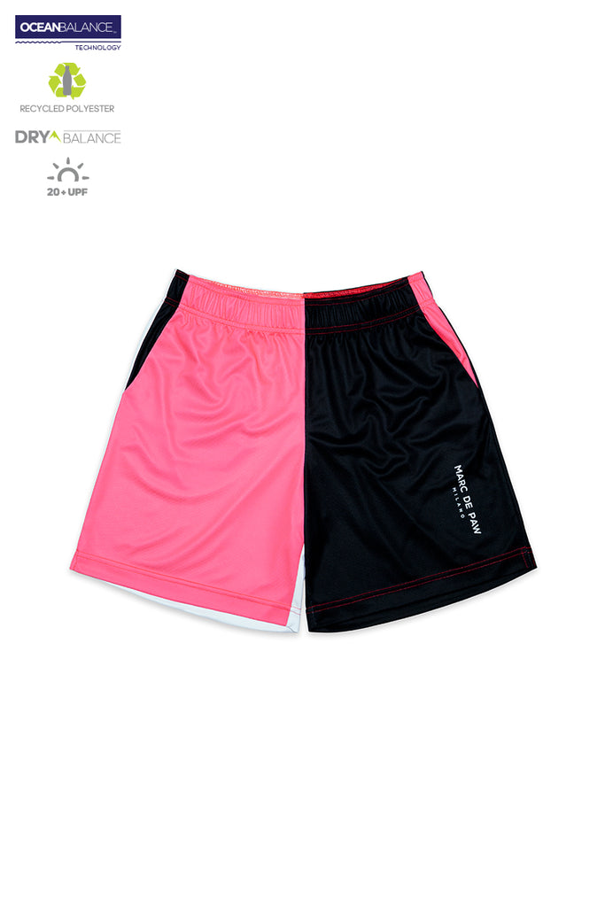 <B>SOLD OUT!</B><BR>Color-blocking Tennis Shorts neon pink, black and white