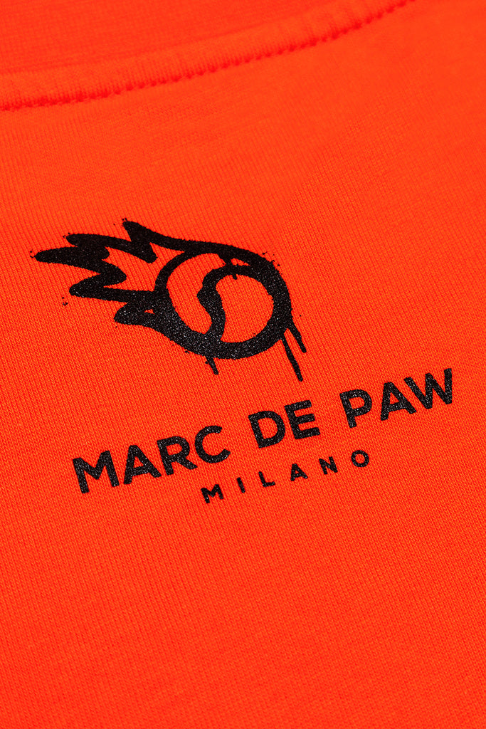 Oversized Orange 100% cotton T-shirt with Spray style logo