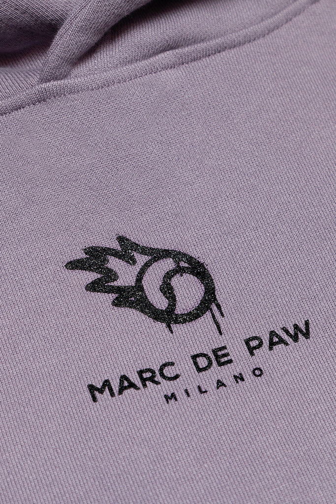 Purple sage 100% heavy cotton Hoodie with Spray style logo