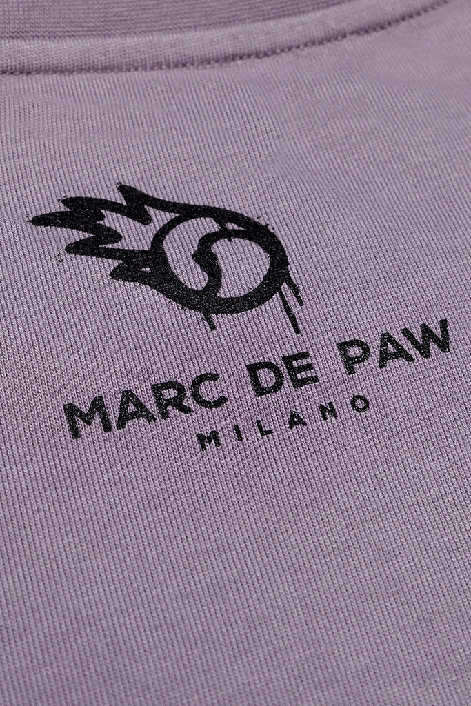 Oversized Purple sage 100% cotton T-shirt with Spray style logo
