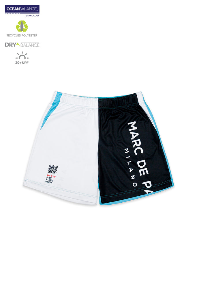 <B>LAST PIECES!</B><BR>Color-blocking Tennis Shorts azure, black and white