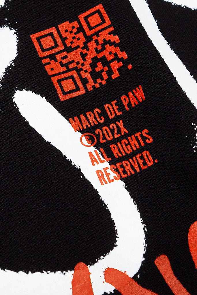 Black 100% heavy cotton Sweatshirt with Spray style logo
