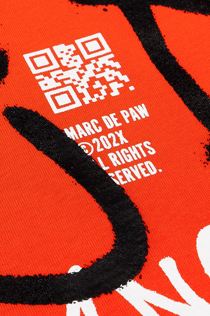 Oversized Orange 100% cotton T-shirt with Spray style logo