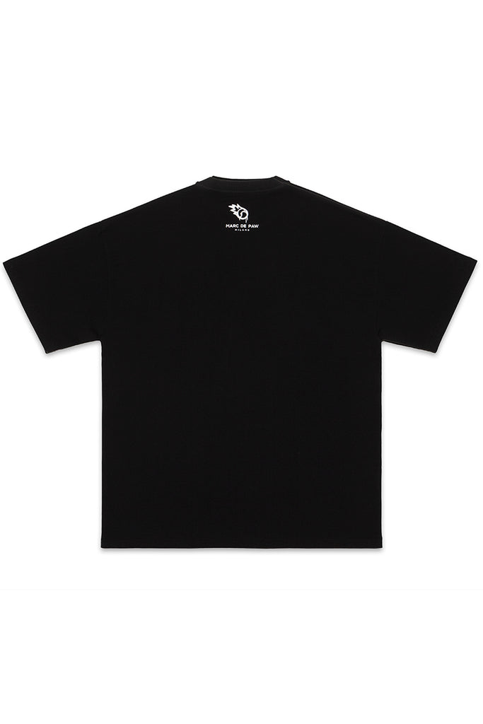 Oversized Black 100% cotton T-shirt with Spray style logo