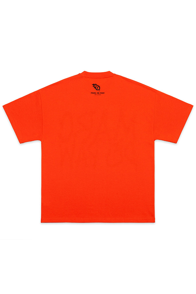 Oversized Orange 100% cotton T-shirt with Spray style logo