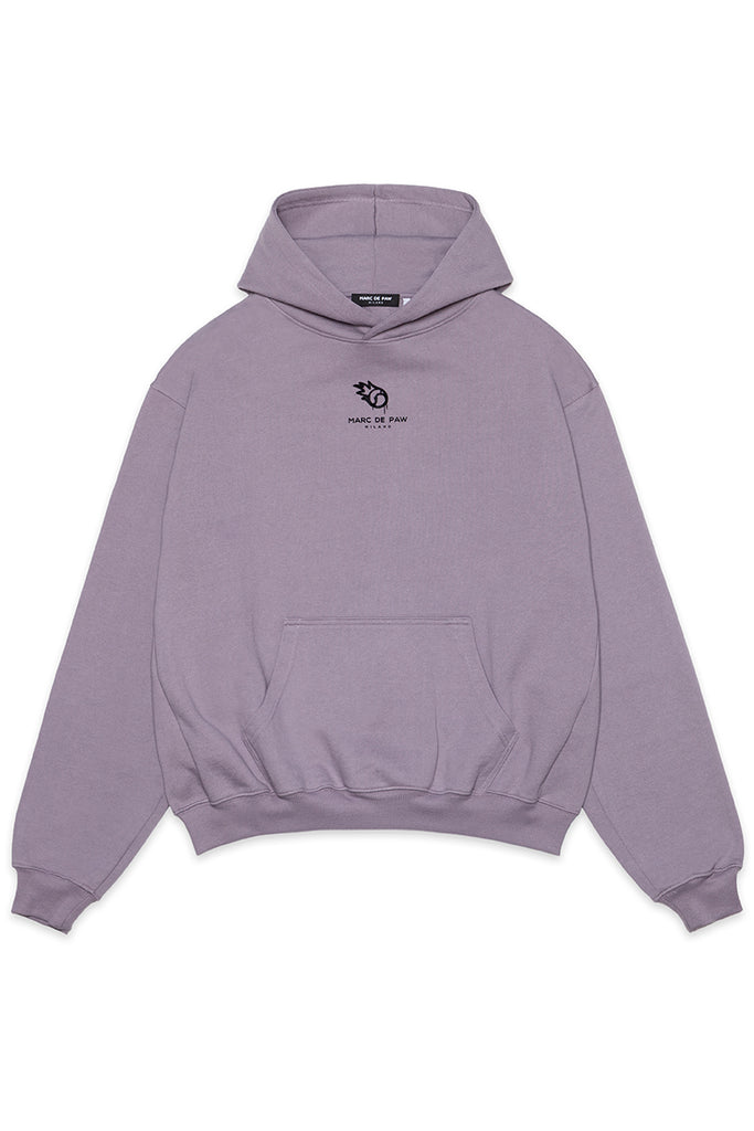 Purple sage 100% heavy cotton Hoodie with Spray style logo
