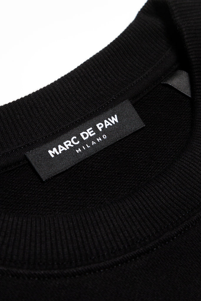 Black 100% heavy cotton Sweatshirt with Spray style logo