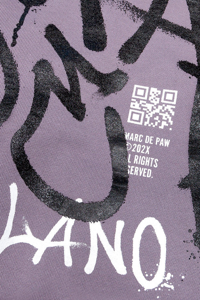 Purple sage 100% heavy cotton Hoodie with Spray style logo