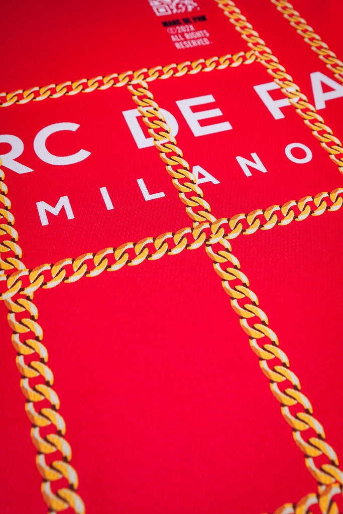 Red Tennis T-shirt with Gold Chains Court
