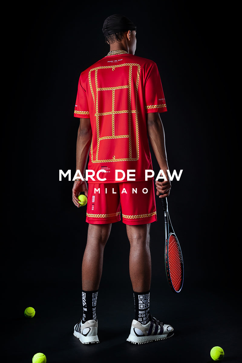 Red top tennis shorts