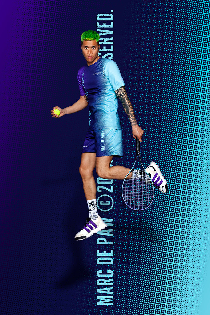 <B>LAST PIECES!</B><BR>Violet-Blue-Aquamarine gradient Tennis Shorts