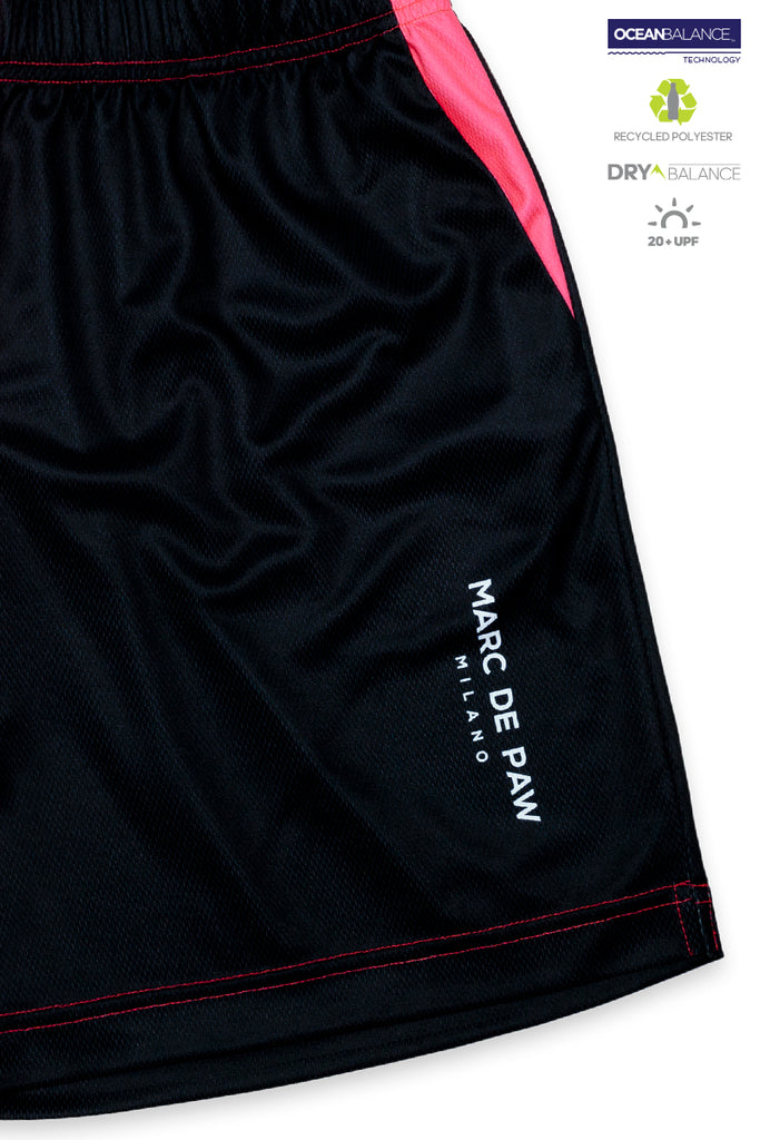 <B>SOLD OUT!</B><BR>Color-blocking Tennis Shorts neon pink, black and white
