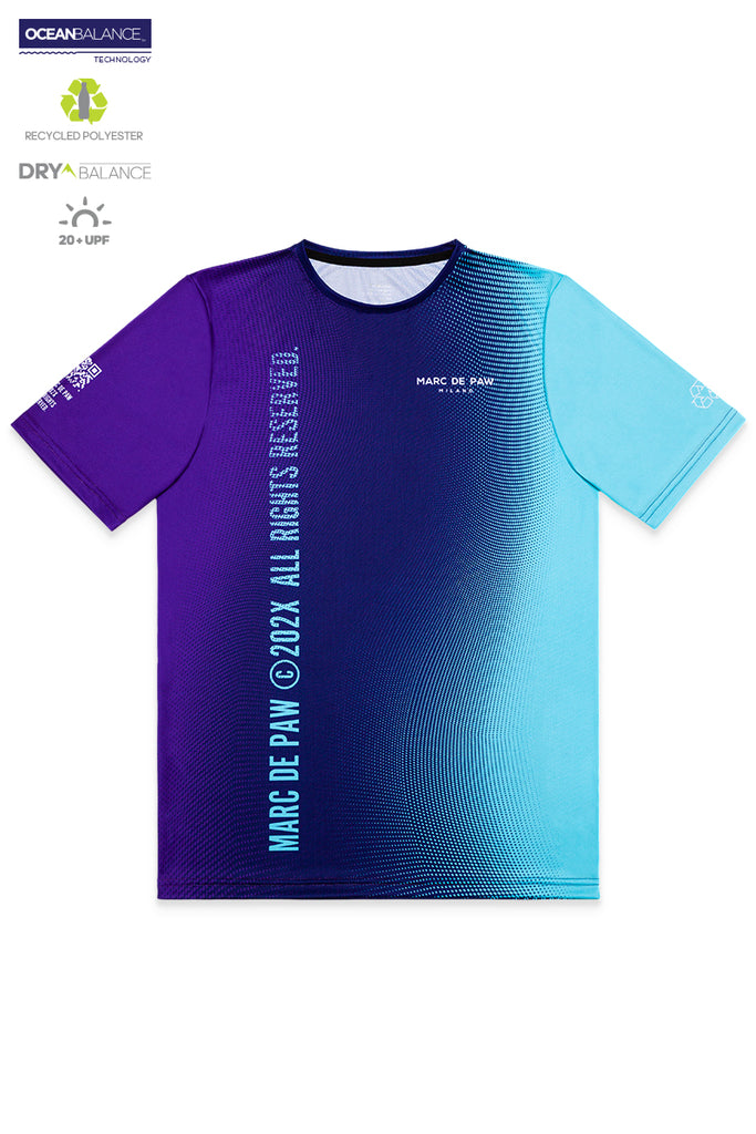 <B>LAST PIECES!</B><BR>Violet-Blue-Aquamarine gradient Tennis T-Shirt