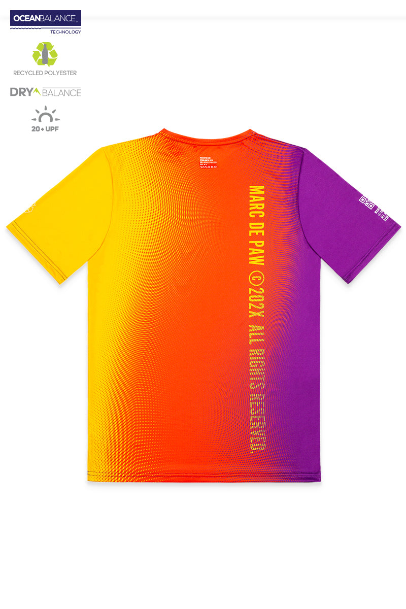 Purple Orange Yellow gradient Tennis and Padel T Shirt Marc De Paw