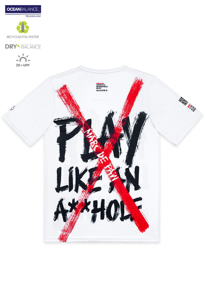 White Tennis T-Shirt, PLAY LIKE AN A**HOLE